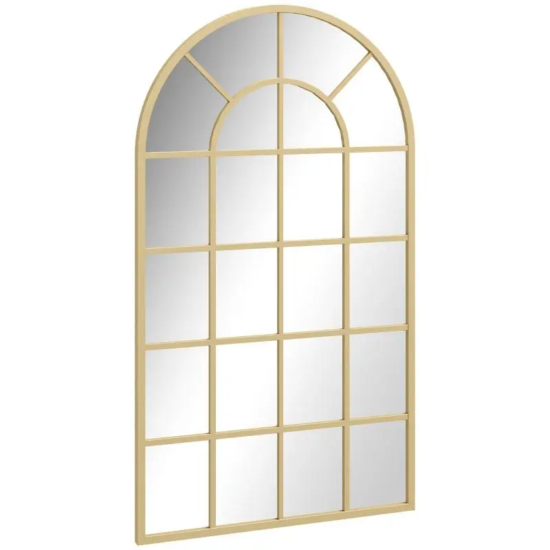 Wall Mirror with Arched Window Design 110 x 65 cm