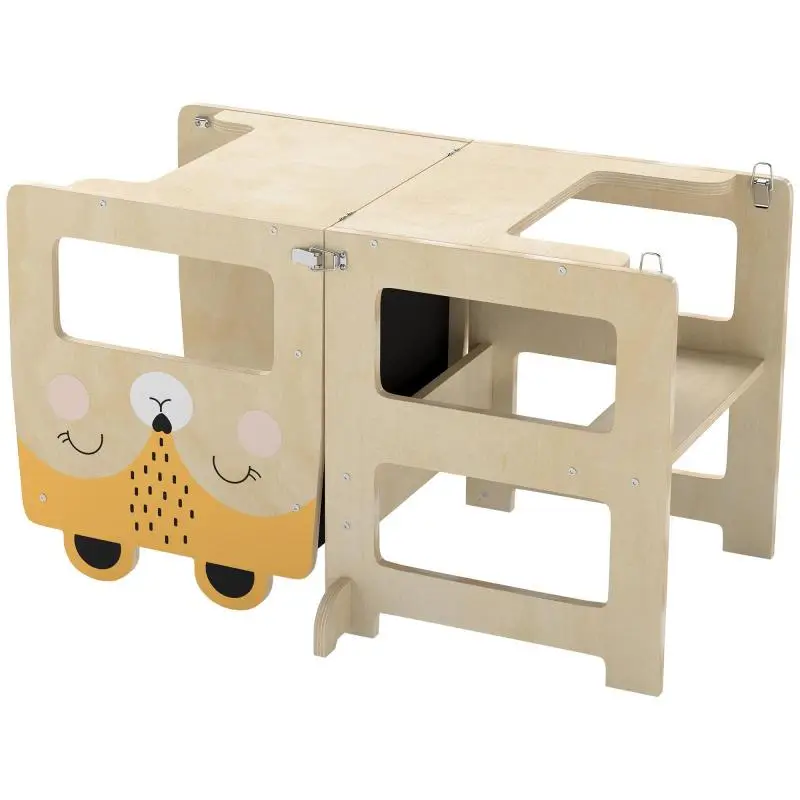 3-in-1 Foldable Learning Tower with Chalkboard