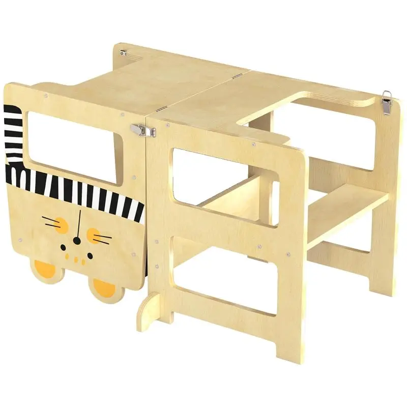 3-in-1 Foldable Learning Tower with Chalkboard