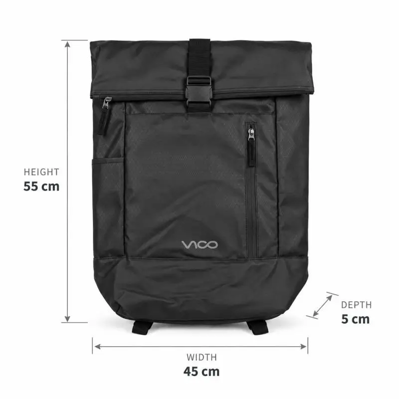 Roll Top Backpack, Water-Resistant Laptop Rucksack for Work, Travel and Commuting