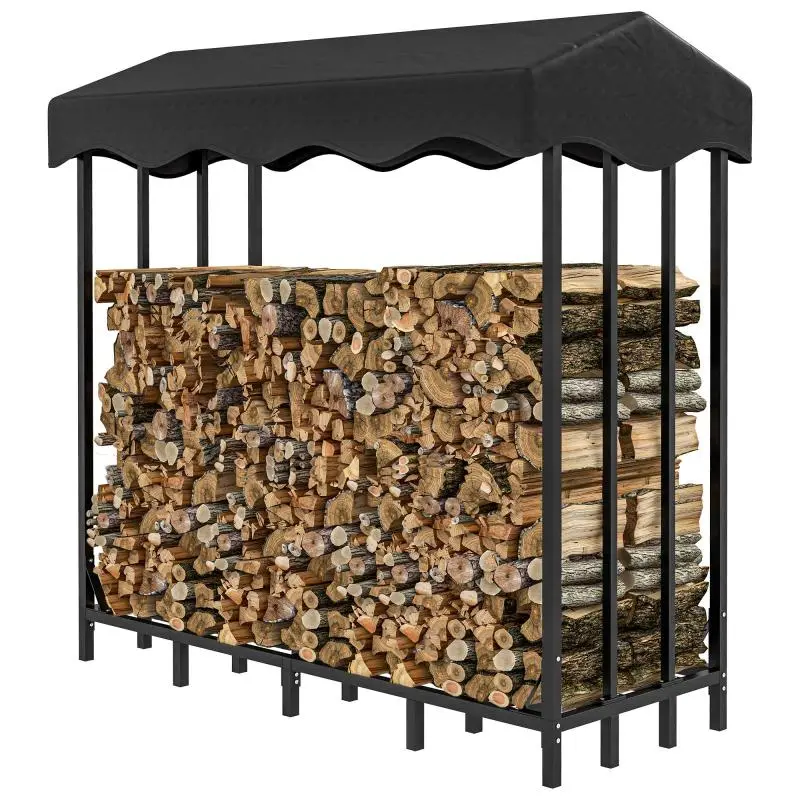 Outdoor Firewood Rack with Cover, 143 cm