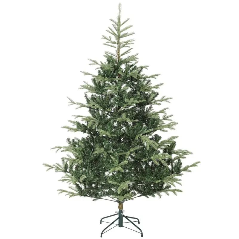 210 cm Artificial Christmas Tree with 1,123 Tips and Foldable Metal Stand – Easy Assembly – Green – For Indoor Living Rooms