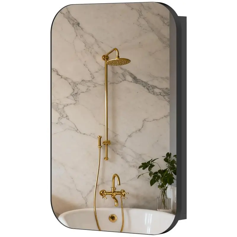 Bathroom Mirror Cabinet, 40 cm, Black