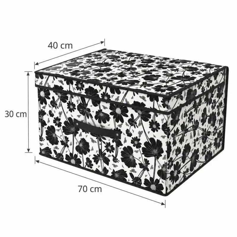 XXL Water-Resistant Storage Box 70 x 40 x 30 cm, 84L Collapsible Fabric Storage Bin with Lid & Front Handle, Foldable Organiser for Clothes, Bedding, Blankets, Wardrobe & Under Bed - 3 Colours Shipped at Random